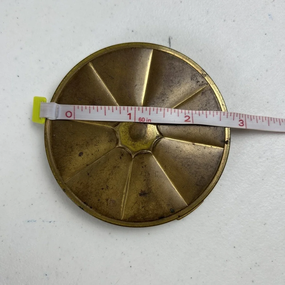 Vintage Tussy's Powder Compact Makeup Case Mirror And Powder Puff‎ Brass 50s